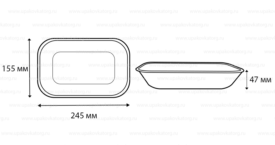Схематичное изображение товара - Лоток ВПС 245x155x47 мм