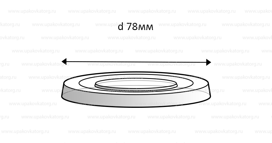 Схематичное изображение товара - Крышка для стаканов, d-78 мм, белая, ПП
