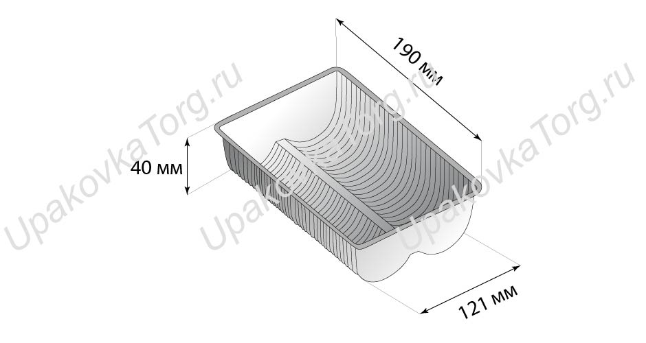 Схематичное изображение товара - Коррекс 190x121x40 мм, ПП, 2 секции
