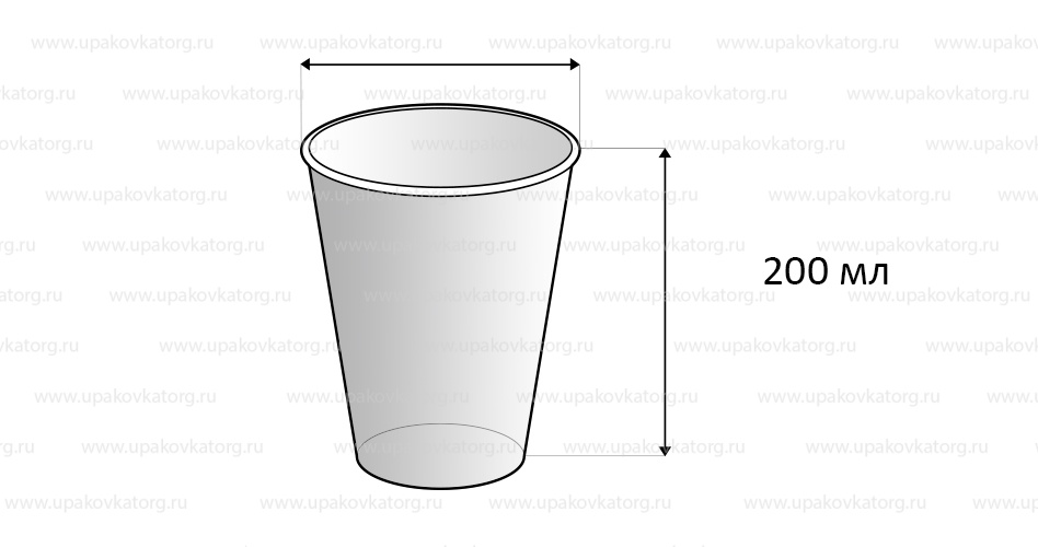 Схематичное изображение товара - Бумажные стаканчики в горошек 200 мл