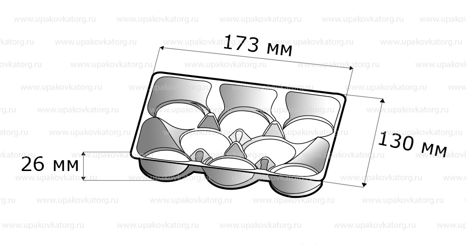 Схематичное изображение товара - Коррекс для зефира 173x130x26 мм, 8 ячеек