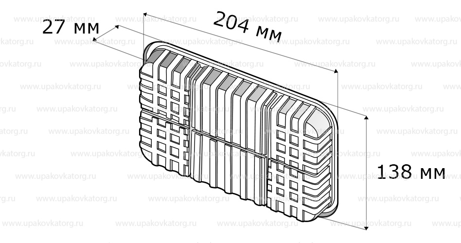 Схематичное изображение товара - Подложка для зефира 204x138x27 мм