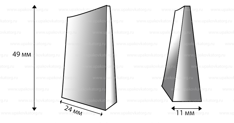 Схематичное изображение товара - Мешки для угля из крафт бумаги 49x24x11 см, 2-слойные, на 20кг