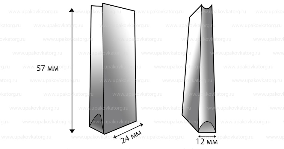 Схематичное изображение товара - Мешки для угля из крафт бумаги 57x24x12 см, 2-сл, «Уголь 2,5кг»