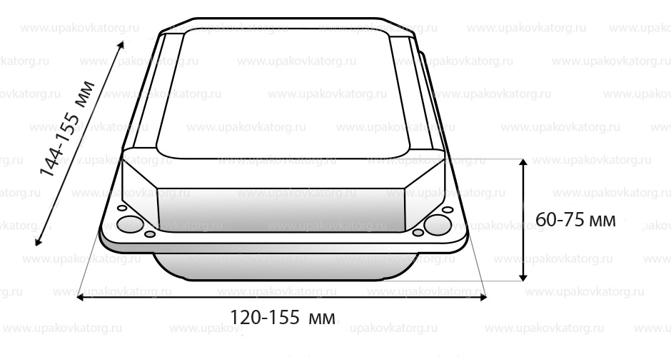 Схематичное изображение товара - Контейнер с откидной крышкой для салатов, ПС