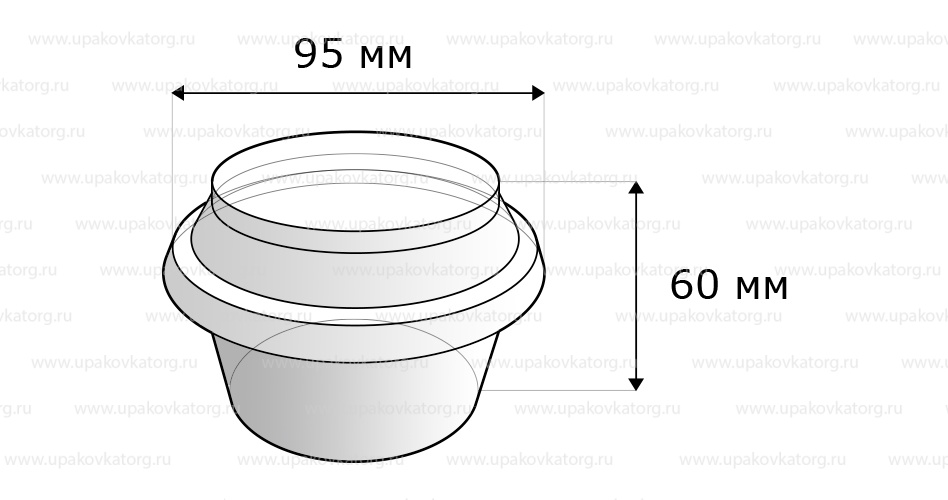 Схематичное изображение товара - Контейнер для салатов d-95 мм, ПС