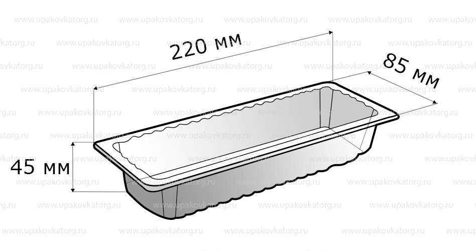 Схематичное изображение товара - Коррекс для печенья 220x85x45 мм