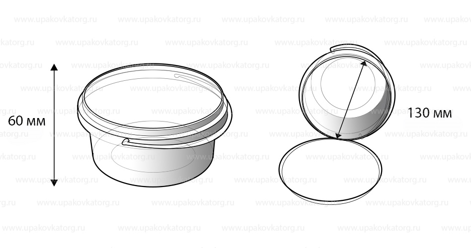 Схематичное изображение товара - Тара для мёда 500 мл, ПП