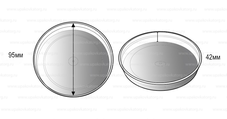 Схематичное изображение товара - Контейнер круглый 180 мл для мёда, ПП