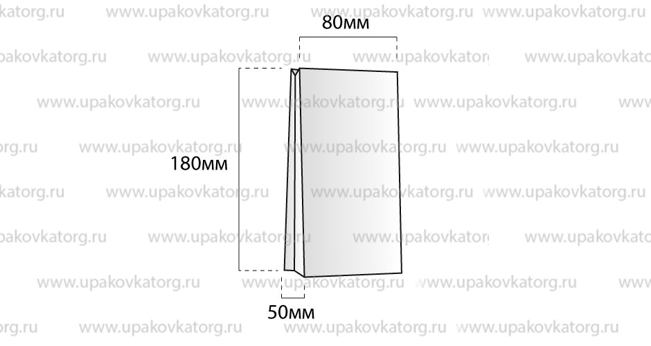 Схематичное изображение товара - Пакет для орехов и сухофруктов 180x80x50, БОПП