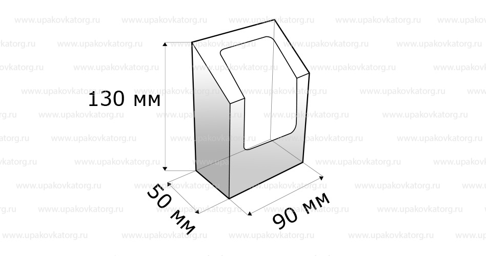 Схематичное изображение товара - Упаковка для роллов 130x90x50мм