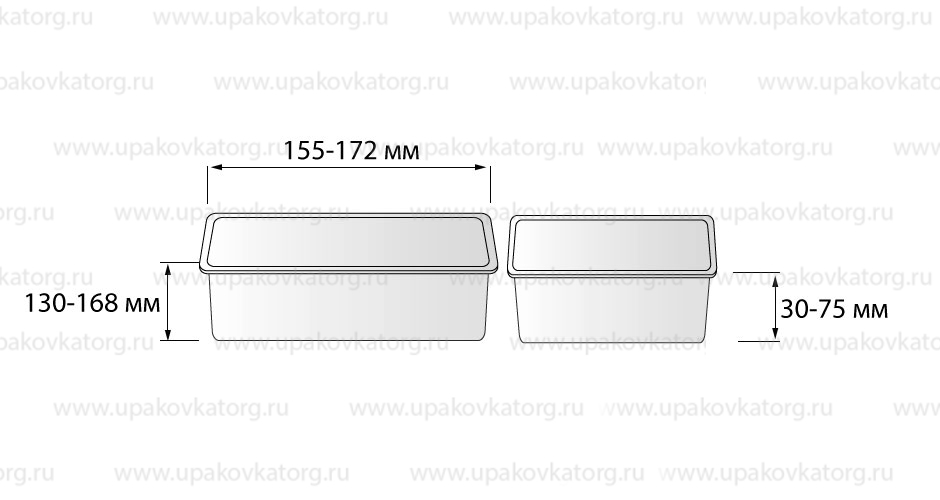 Схематичное изображение товара - Контейнер 250-1000мл для салата ПЭТ
