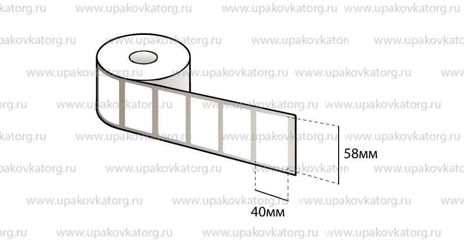 Схематичное изображение товара - Термоэтикетка 58х40 мм ТОП