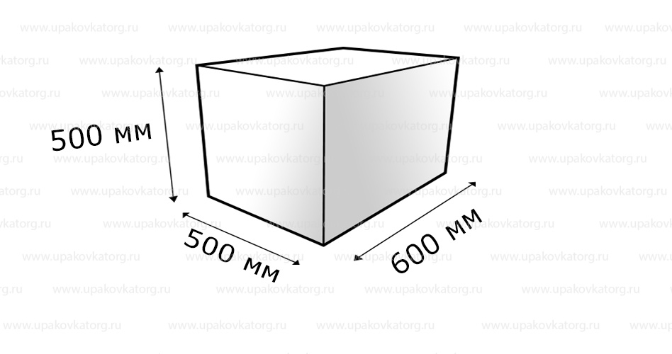 Схематичное изображение товара - Картонная коробка 600*500*500 мм четырёхклапанная