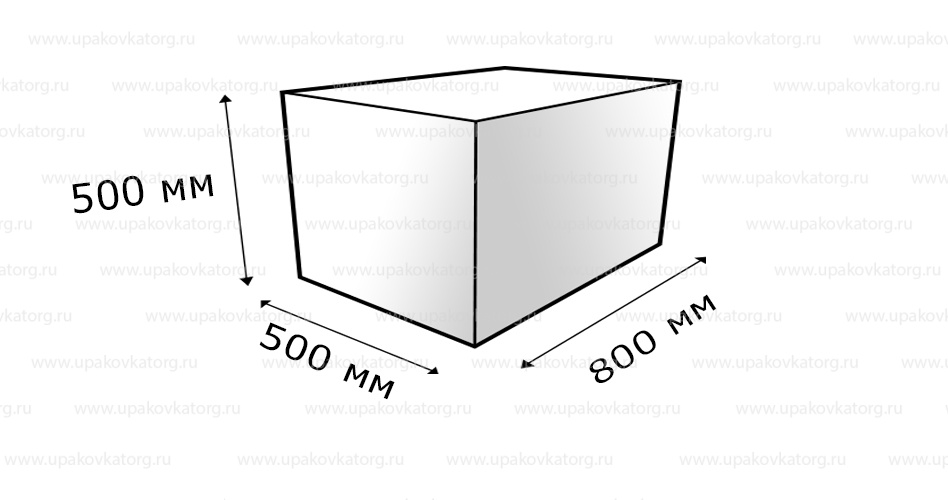 Схематичное изображение товара - Картонная коробка 800*500*550 мм четырёхклапанная