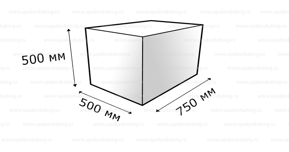 Схематичное изображение товара - Картонная коробка 750*500*500 мм четырёхклапанная