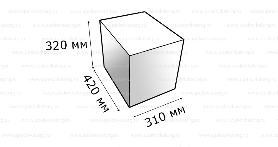 Схематичное изображение товара - Картонная коробка 420*310*320 мм четырёхклапанная