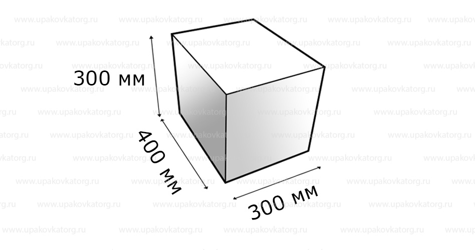 Схематичное изображение товара - Картонная коробка 400*300*300 мм четырёхклапанная