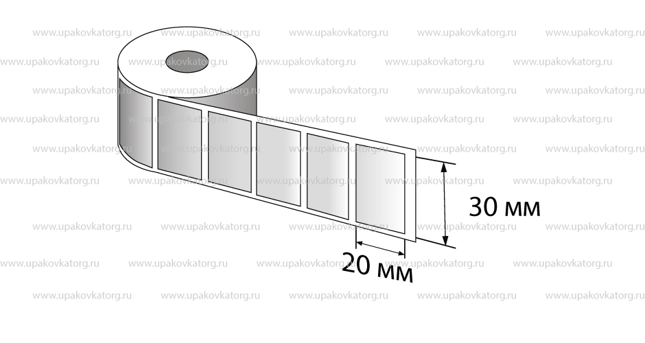 Схематичное изображение товара - Полипропиленовые термотрансферные этикетки 30х20 мм