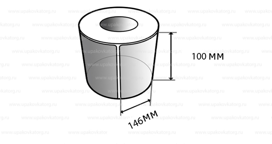 Схематичное изображение товара - Полипропиленовые термотрансферные этикетки 100х146 мм