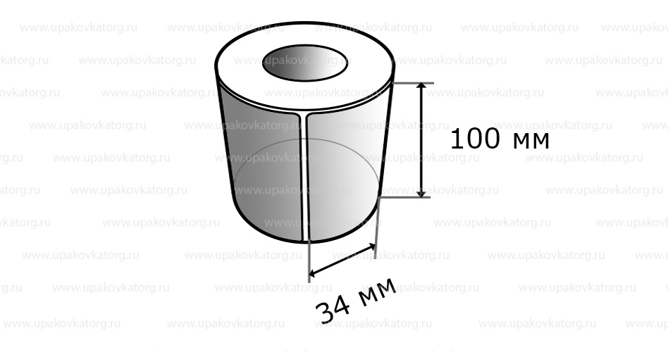 Схематичное изображение товара - Полипропиленовые термотрансферные этикетки 100х34 мм