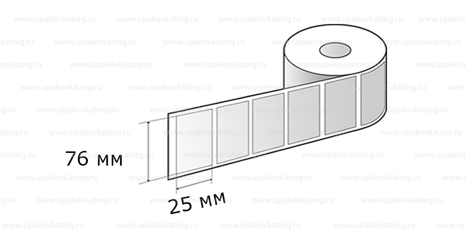 Схематичное изображение товара - Полипропиленовые термотрансферные этикетки 76х25 мм