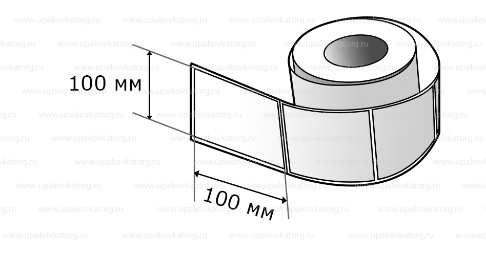 Схематичное изображение товара - Полипропиленовые термотрансферные этикетки 100х100 мм