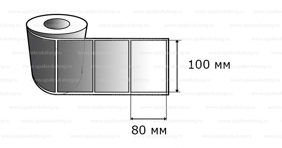 Схематичное изображение товара - Полипропиленовые термотрансферные этикетки 80х100 мм