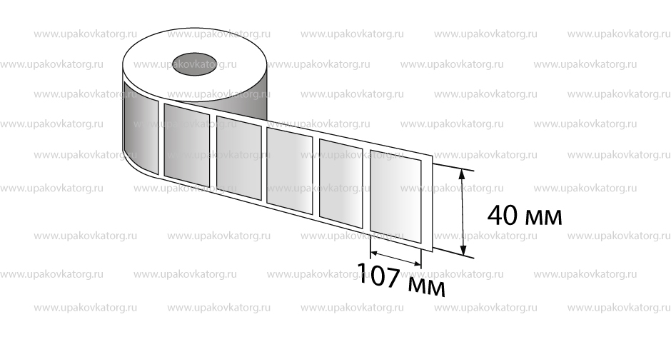 Схематичное изображение товара - Полипропиленовые термотрансферные этикетки 40х107 мм