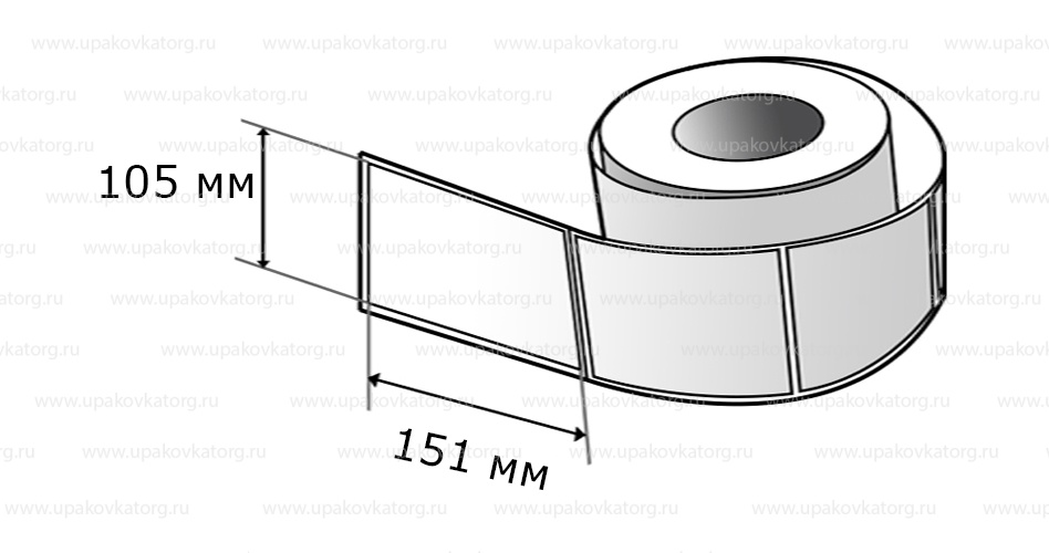 Схематичное изображение товара - Полипропиленовые термотрансферные этикетки 105х151 мм