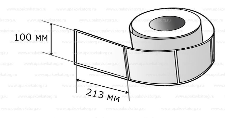Схематичное изображение товара - Полипропиленовые термотрансферные этикетки 100х213 мм