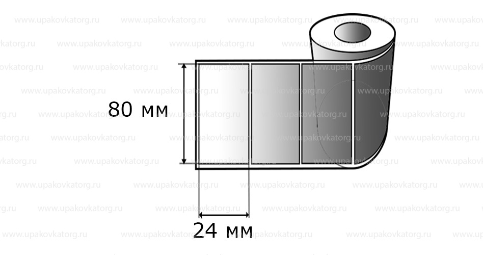 Схематичное изображение товара - Полипропиленовые термотрансферные этикетки 80х24 мм