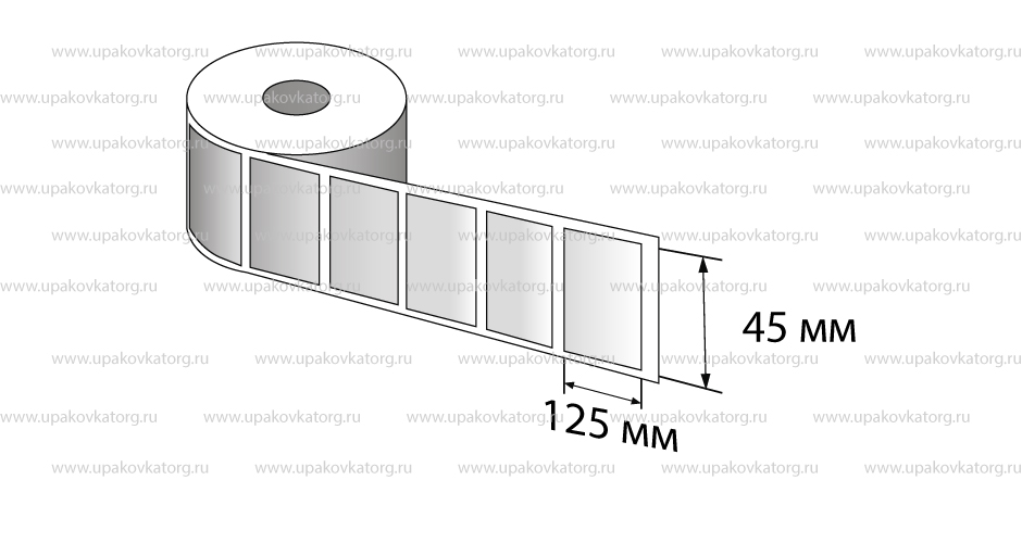 Схематичное изображение товара - Полипропиленовые термотрансферные этикетки 45х125 мм