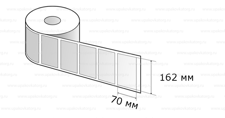 Схематичное изображение товара - Полипропиленовые термотрансферные этикетки 70х162 мм