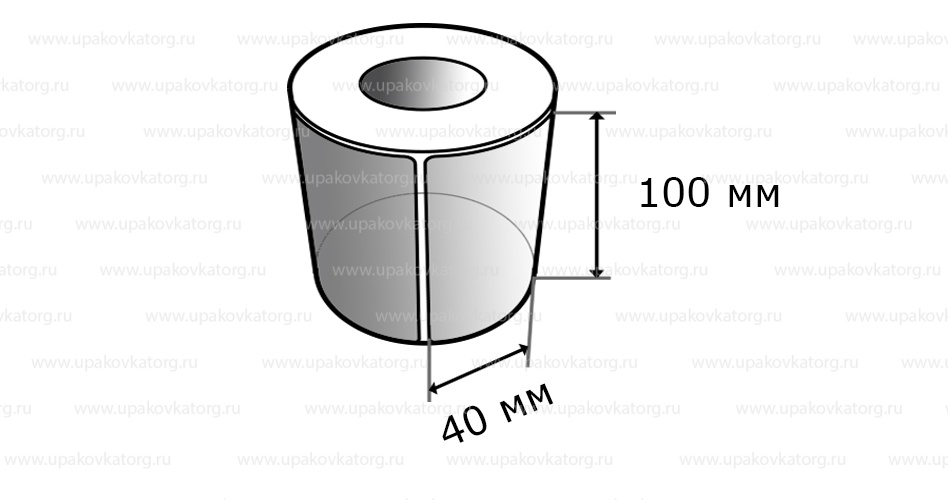 Схематичное изображение товара - Полипропиленовые термотрансферные этикетки 100х40 мм