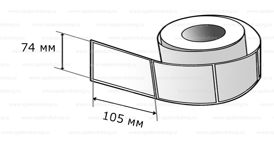 Схематичное изображение товара - Полипропиленовые термотрансферные этикетки 105х74 мм