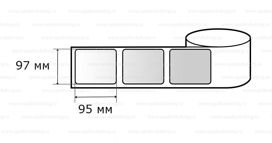 Схематичное изображение товара - Полипропиленовые термотрансферные этикетки 95х97 мм
