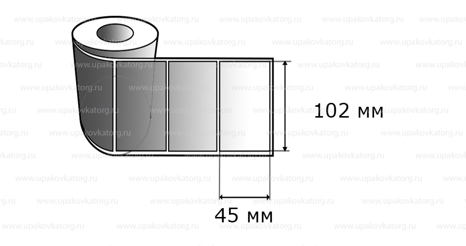 Схематичное изображение товара - Полипропиленовые термотрансферные этикетки 102х45 мм