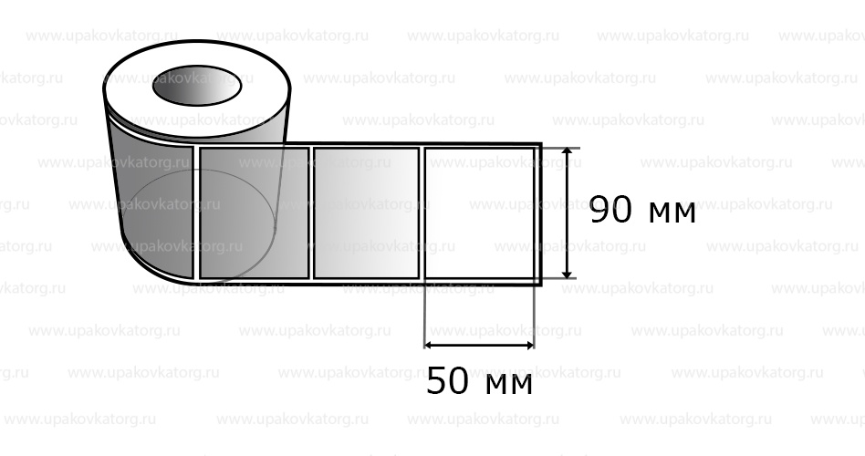 Схематичное изображение товара - Полипропиленовые термотрансферные этикетки 90х50 мм