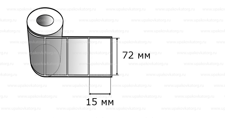 Схематичное изображение товара - Полипропиленовые термотрансферные этикетки 72х15 мм