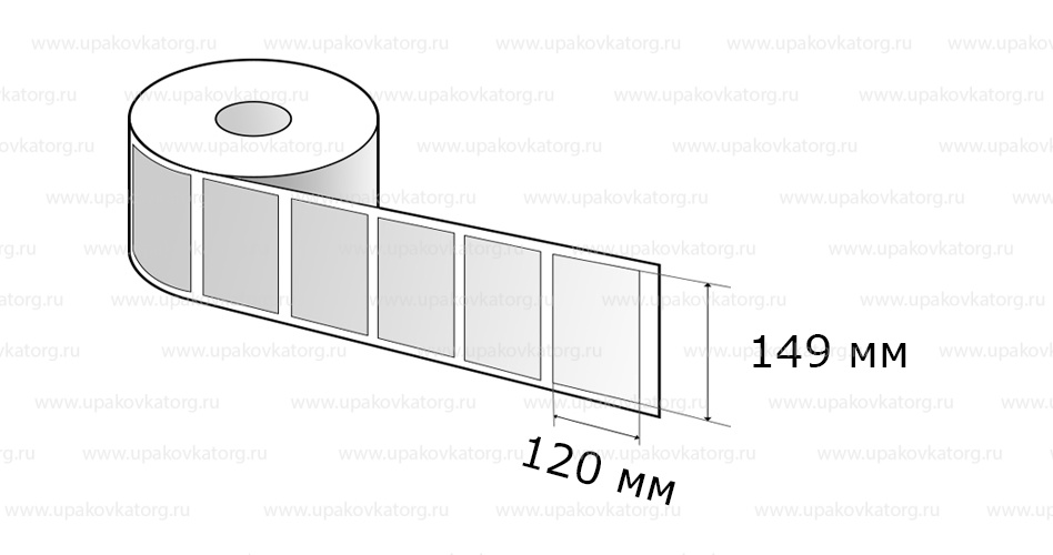 Схематичное изображение товара - Полипропиленовые термотрансферные этикетки 120х149 мм