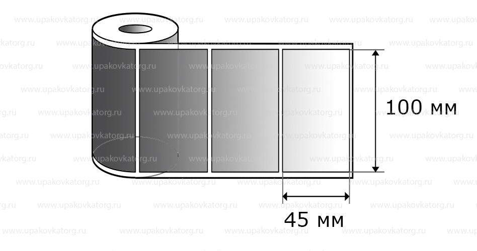 Схематичное изображение товара - Термотрансферные этикетки 100х45 мм