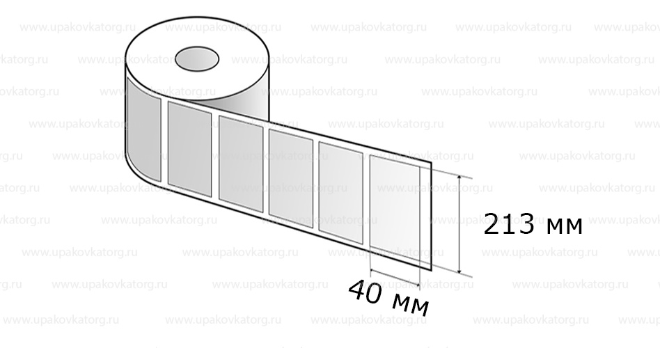 Схематичное изображение товара - Полипропиленовые термотрансферные этикетки 40х213 мм