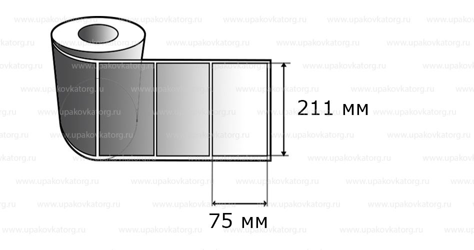 Схематичное изображение товара - Полипропиленовые термотрансферные этикетки 75х211 мм