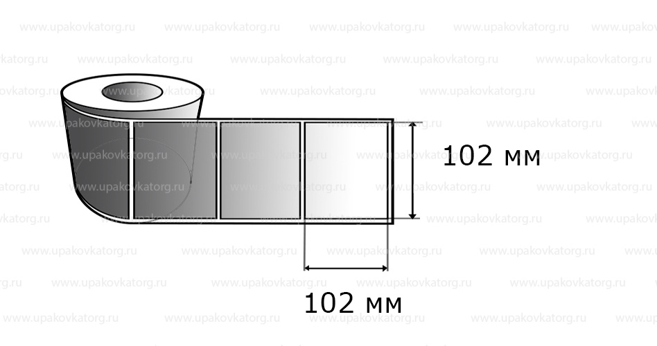 Схематичное изображение товара - Полипропиленовые термотрансферные этикетки 102х102 мм