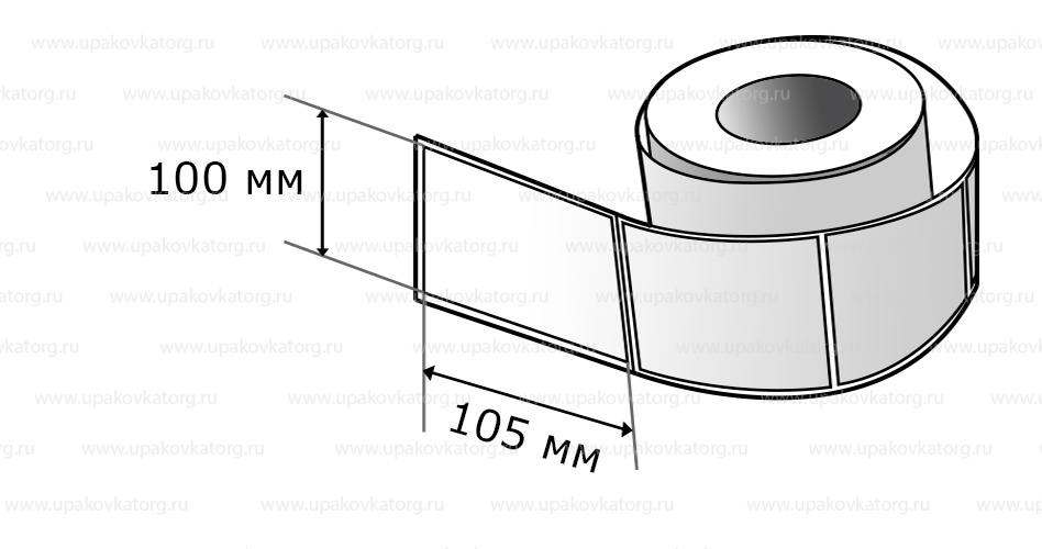 Схематичное изображение товара - Полипропиленовые термотрансферные этикетки 100х105 мм