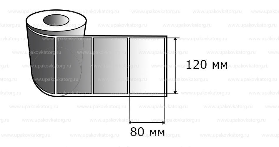 Схематичное изображение товара - Термотрансферные этикетки 80х120 мм