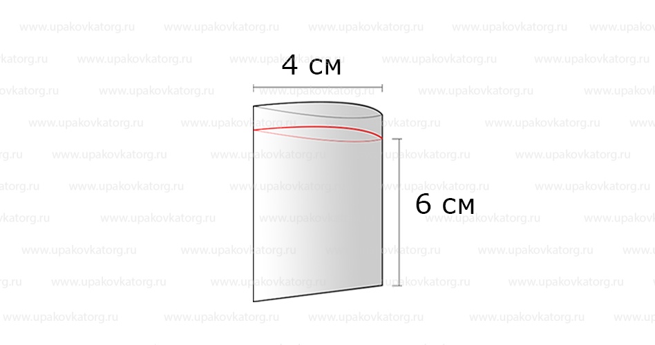 Схематичное изображение товара - Пакеты zip-lock 4х6 см, ПВД, с замком зип лок