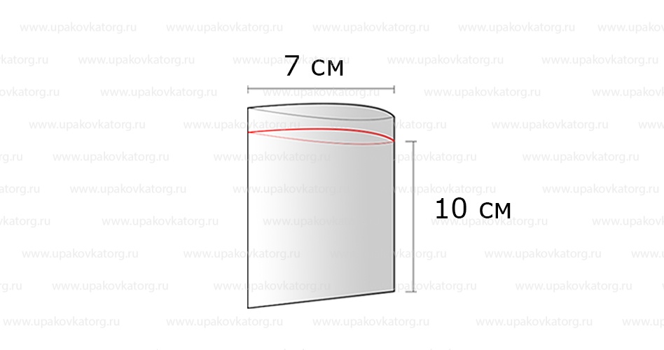 Схематичное изображение товара - Пакеты zip-lock 7х10 см, ПВД, с замком зип лок