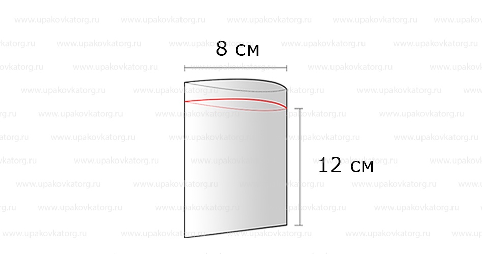 Схематичное изображение товара - Пакеты zip-lock 8х12 см, ПВД, с замком зип лок
